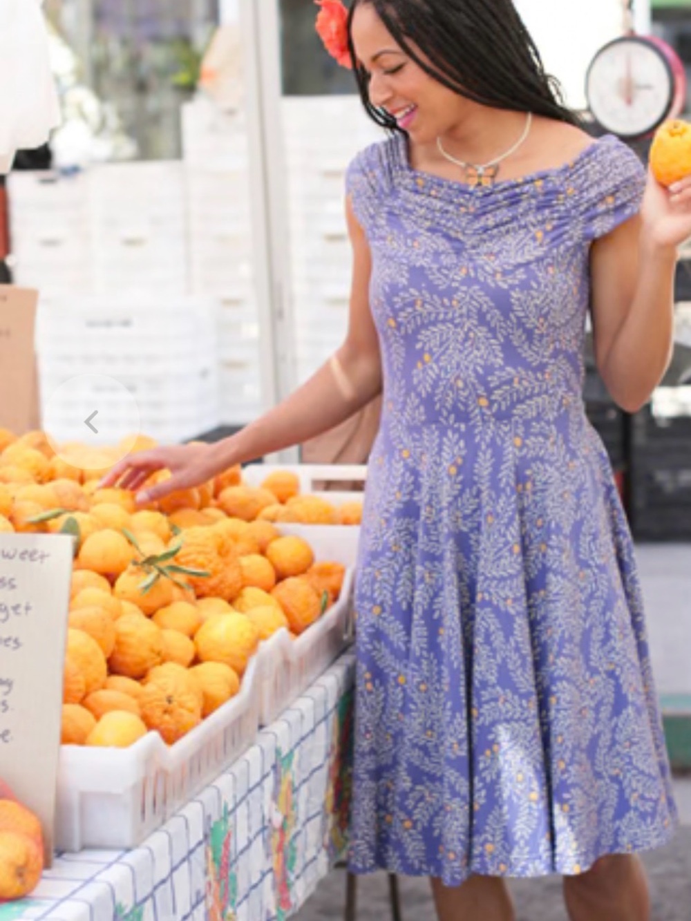 Effie's Heart Lavender and Yellow Floral Midi Dress